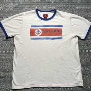 Lucky Brand Costa Rica Ringer T Shirt Men’s XXL Flag Latin America Casual